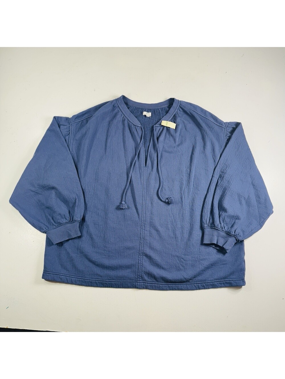 Aerie Oversized Sweatshirt Blue V Neck Drawstring Womens Size Large Brand New